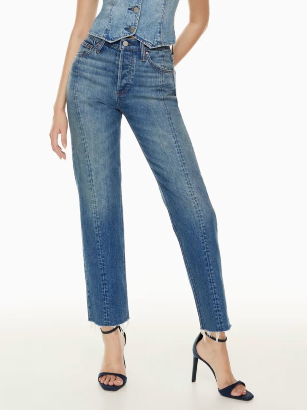 Aritzia Denim Forum Arlo Hi-Rise Seam Jean Size 26 5 yrs kiss n tell bleu